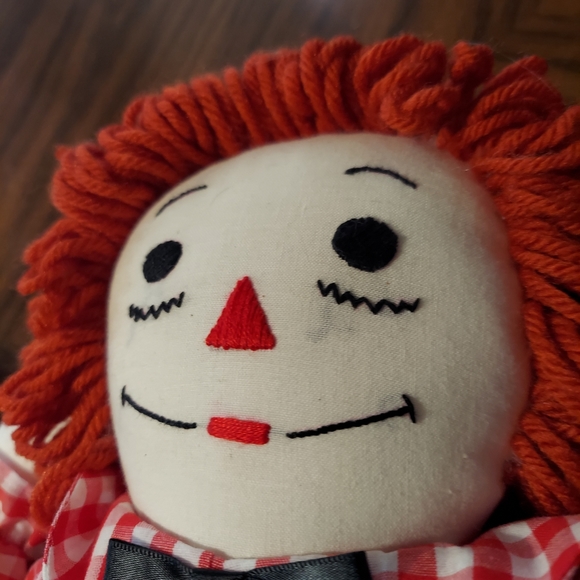 Large Vintage 18” Handmade Stitched 2 Raggedy Ann and Andy Dolls - Picture 5 of 9